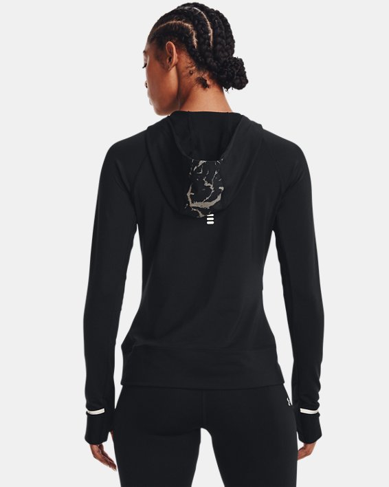 Women's UA OutRun The Cold Hooded ½ Zip in Black image number 1